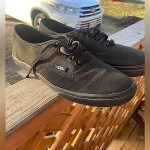 VANS TB9C Unisex Black Canvas Shoes Skate Sneakers Men's 6 Women’s 7.5
